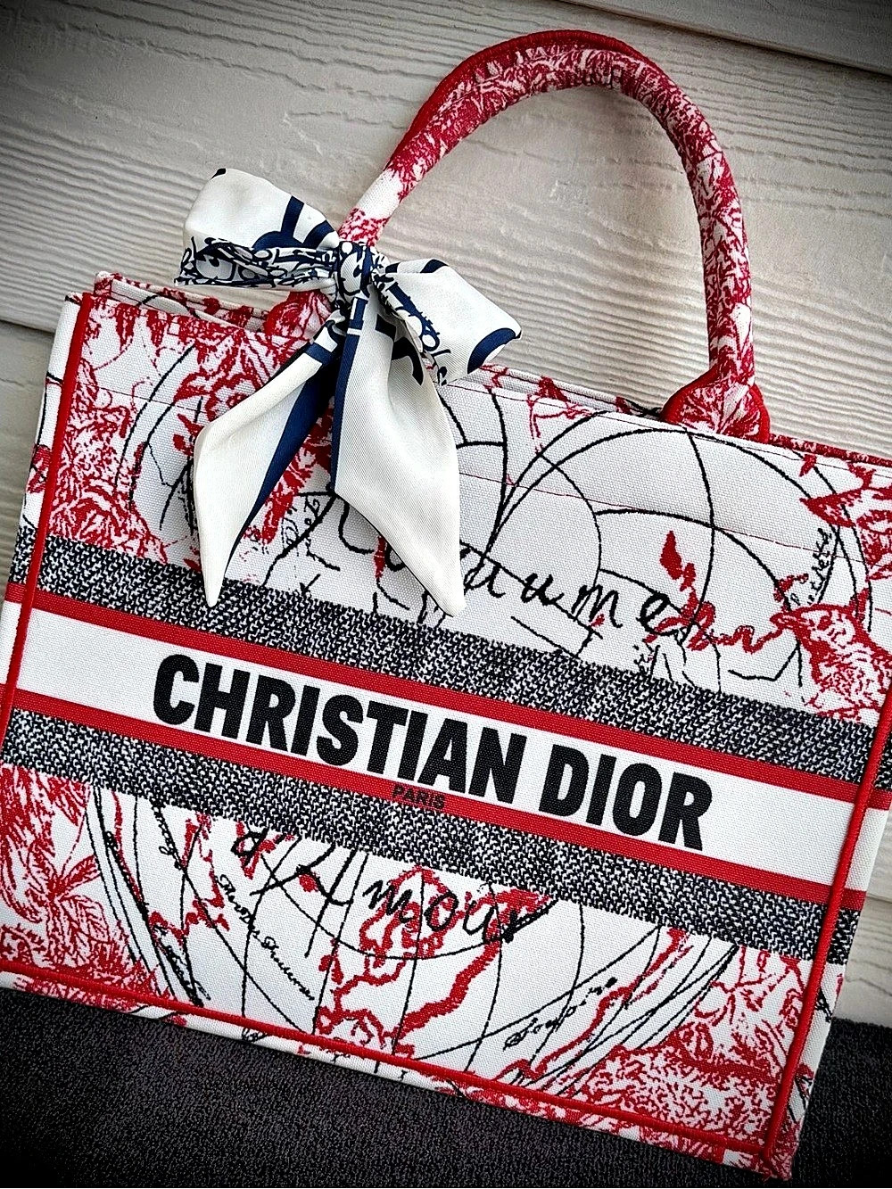 Dior D-Royaume d'Amour Embroidered Medium Book Tote - NEW!